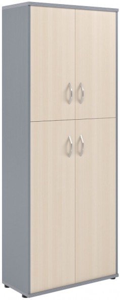 Шкаф с глухими малыми и средними дверьми СТ-1.8 Клен/Металлик 770*365*1975