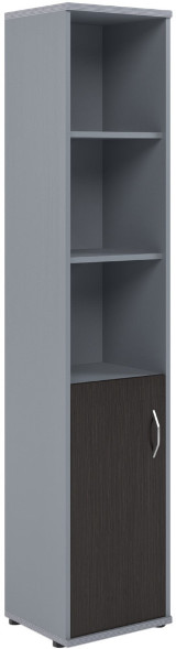 Шкаф колонка с глухой малой дверью СУ-1.1(L) Венге/Металлик 406*365*1975