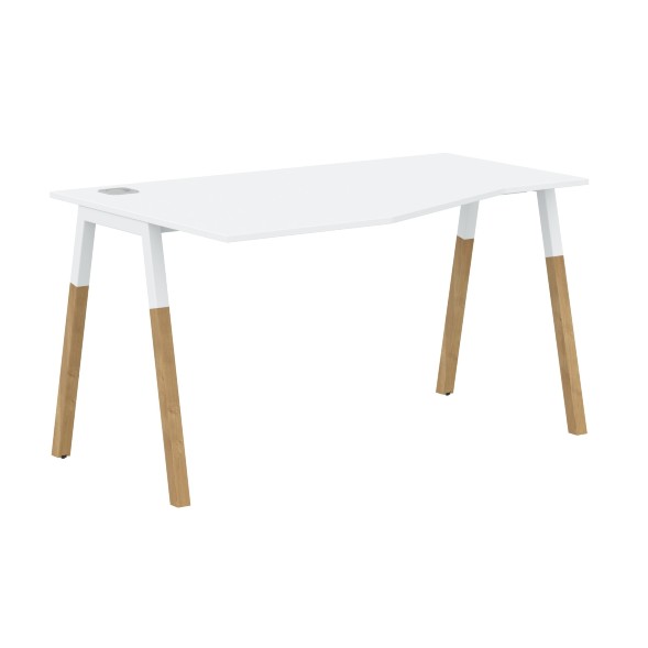 Стол FCT 1367(L) Белый Премиум/Белый-Бук 1380х900(670)х733 FORTA в Кирове 