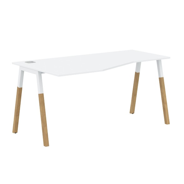 Стол FCT 1567(L) Белый Премиум/Белый-Бук 1580х900(670)х733 FORTA в Кирове 