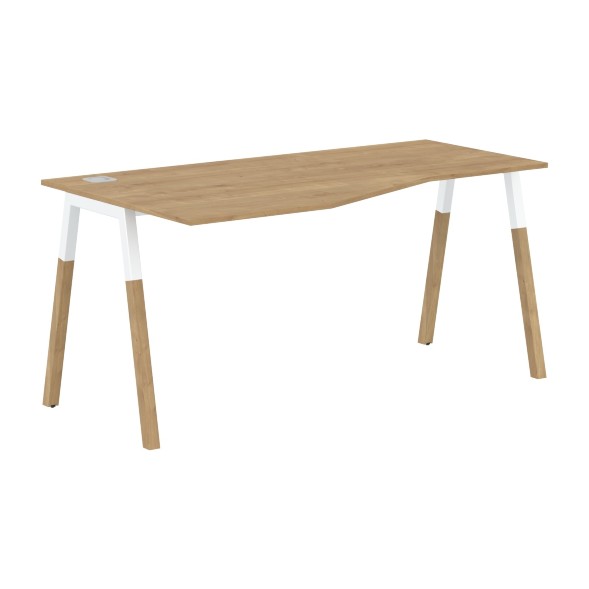 Стол FCT 1567(L) Белый Премиум/Белый-Бук 1580х900(670)х733 FORTA в Кирове 