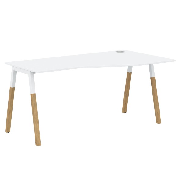 Стол FCT 1567(R) Белый Премиум/Белый-Бук 1580х900(670)х733 FORTA в Кирове 