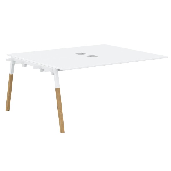 Стол приставной FIWST 1513 Белый Премиум/Белый-Бук 1580х1370х733 FORTA в Кирове 