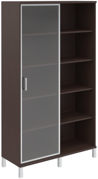 Шкаф-купе со слайд-дверью стеклянной в AL-рамке B 440.2 Венге Магия 1200х450х2054