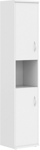 Шкаф колонка с комплектом глухих малых дверей СУ-1.5(L) Белый 406*365*1975