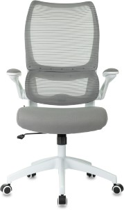 Кресло руководителя Бюрократ Sigma WH 1 серый сетка/ткань крестов. пластик пластик белый