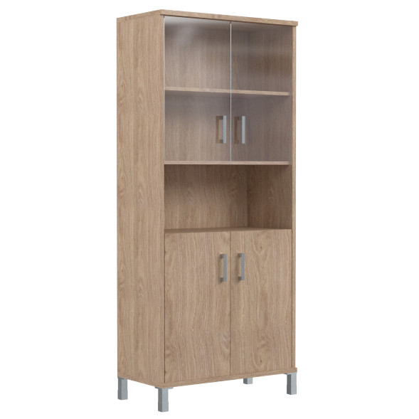 Шкаф высокий с малыми стеклянными и глухими дверьми B 430.10 900х450х2054 BORN в Кирове 